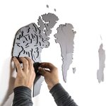 MiMi Innovations Décoration carte du monde murale Bois Noir 280x170 cm