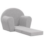 vidaXL Canapé-lit pour enfants gris clair peluche douce