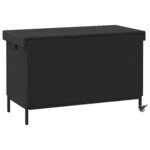 vidaXL Boîte de rangement de jardin et roues noir résine tressée