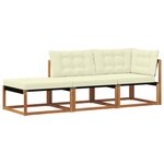 vidaXL Unités de sofa sectionnel d'extérieur 3 Pièce Naturel