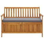 vidaXL Banc de rangement de jardin 120 cm Bois d'acacia solide