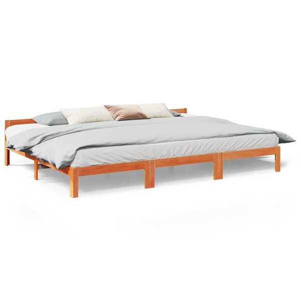 VidaXL Cadre de lit familial sans matelas marron ciré 240x200 cm