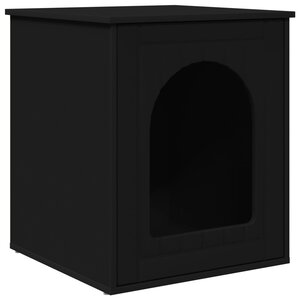 vidaXL Maison pour chat Noir 53 x 52 x 62 cm Bois d'ingénierie