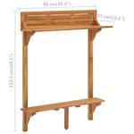 vidaXL Table de bar de balcon 90x37x122 5 cm Bois d'acacia massif