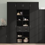 vidaXL Armoire de rangement noir 70x42 5x225 cm bois d'ingénierie