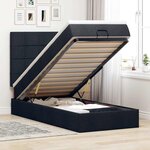 vidaXL Lit ottoman avec matelas noir 90x200 cm tissu