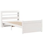 vidaXL Cadre de lit avec tête de lit sans matelas blanc 90x190 cm