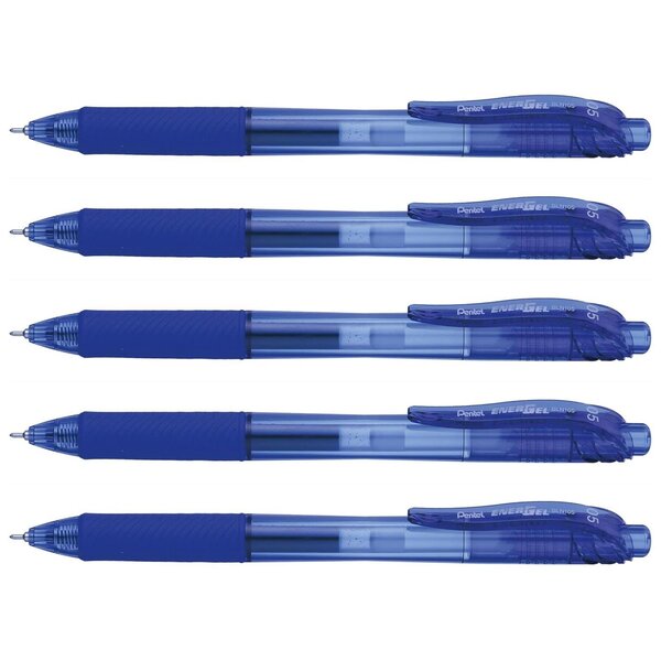 Stylo Roller à encre gel Liquid EnerGel-X BLN105 Bleu x 5 PENTEL