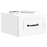 vidaXL Cabinet de chevet mural Blanc brillant 34 5 x 33 x 20 cm