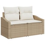 vidaXL Ensemble de canapé de jardin 4 pièces avec coussins Beige Poly Rotin