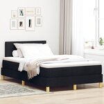 vidaXL Lit à ressorts avec matelas noir 120x200 cm tissu