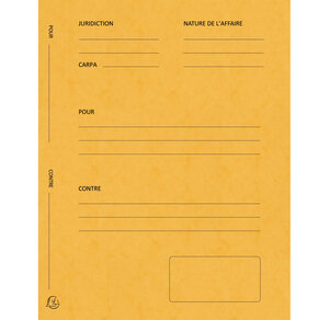 Pack de 25 chemises Avocat imprimées Plaidoirie 25x32 cm 265g Jaune EXACOMPTA