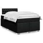 vidaXL Sommier à lattes de lit avec matelas noir 120x190 cm tissu