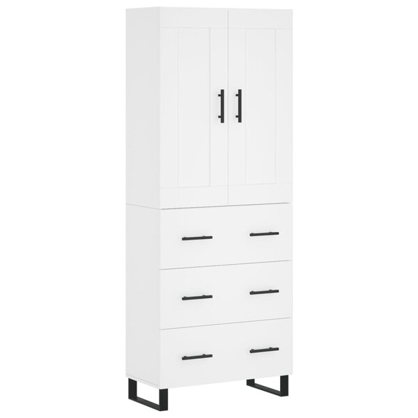 vidaXL Buffet haut Blanc 69 5x34x180 cm Bois d'ingénierie