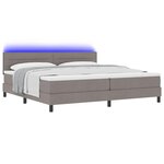 vidaXL Lit à ressorts avec matelas avec LED Taupe 200 x 200 cm tissu