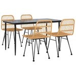 vidaXL Ensemble à manger de jardin 5Pièces Résine tressée