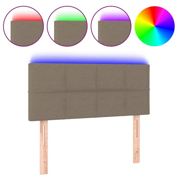 vidaXL Tête de lit à LED Taupe 100x5x78/88 cm Tissu