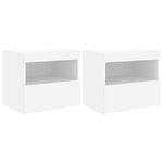 vidaXL Tables de chevet avec lumières LED 2 Pièces blanc 50x40x45 cm