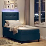 vidaXL Lit à ressort LED avec matelas Bleu 80 x 200 cm tissu