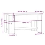 vidaXL Table basse Gris béton 101x49x52 cm Bois d'ingénierie