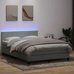 vidaXL Sommier à lattes de lit et matelas et LED gris clair 140x210cm velours