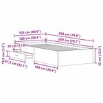 Lit vidaXL en vieux bois 100x200 cm en bois d'ingénierie