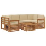 vidaXL Ensemble de canapés d'extérieur 7 pc Naturel et Beige