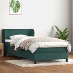 vidaXL Sommier à lattes de lit et matelas vert foncé 80x220 cm velours