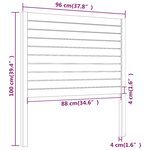 vidaXL Tête de lit Blanc 96x4x100 cm Bois massif de pin