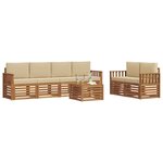 vidaXL Ensemble de canapés d'extérieur 7 Pièces Naturel et Beige