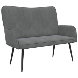 vidaXL Sofa 2 places Gris foncé 115 x 61 x 87 cm Velours