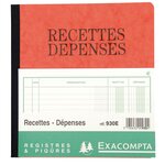 Registre exacompta 930 piqûre recettes - dépenses 2 colonnes