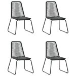 vidaXL Ensemble à manger de jardin 5 Pièces PVC résine tressée noir