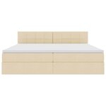 vidaXL Lit avec rangement et matelas avec matelas Crème 200 x 200 cm