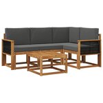 vidaXL Ensemble de canapés d'extérieur 5 pc Naturel et Anthracite