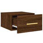 vidaXL Tables de chevet murales 2 Pièces chêne marron 35x35x20 cm