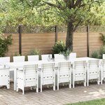 vidaXL Ensemble de salle à manger pour jardin 15 Pièces Blanc Rattan Polt