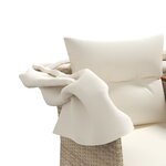 vidaXL Canapé de jardin 2 places avec auvent et tabourets beige rotin