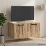 vidaXL Meuble TV mural 59 5 x 41 x 30 cm Chêne artisanal