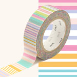 Masking tape mt multi lignes pastel - multi border pastel