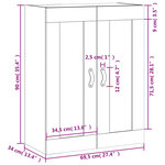 vidaXL Armoire murale blanc brillant 69 5x34x90 cm bois d'ingénierie