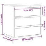 vidaXL Armoire à tiroirs Noir 60 x 41 x 58 cm Bois d'ingénierie