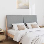 vidaXL Tête de lit capitonnée Gris clair 150 cm Pin massif