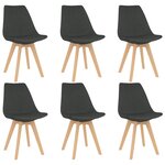 vidaXL Chaises à manger lot de 6 gris foncé tissu