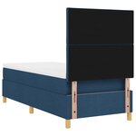 vidaXL Lit à ressorts avec matelas bleu 100x200 cm tissu
