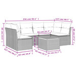 vidaXL Salon de jardin avec coussins 7 Pièces beige résine tressée