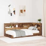 vidaXL Tête de lit de rangement Bois ancien 90 cm Bois d'ingénierie