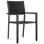 vidaXL Chaises de jardin 2 Pièces Noir Plastique Aspect de rotin