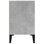 vidaXL Table de chevet avec pieds en métal gris béton 40x30x50 cm