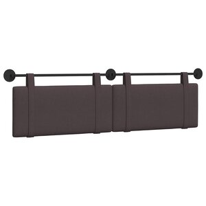 vidaXL Tête de lit suspendue Marron foncé Tissu